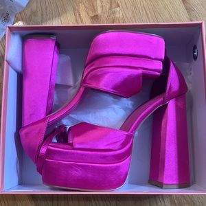 Simmi London platform shoes size 8.5/9 hot pink satin